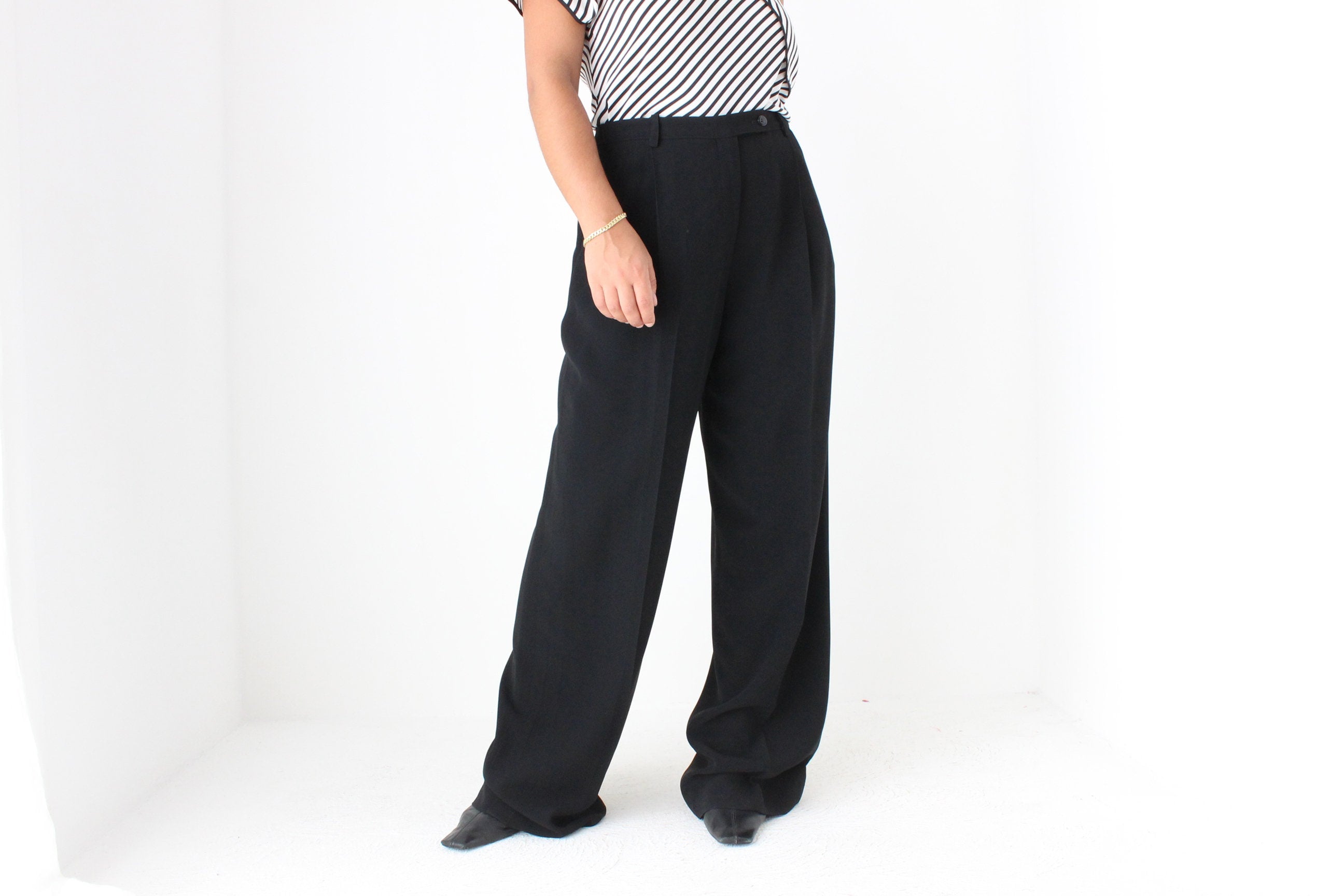 80s Sonia Rykiel Perfectly Tailored Wide Leg Trousers