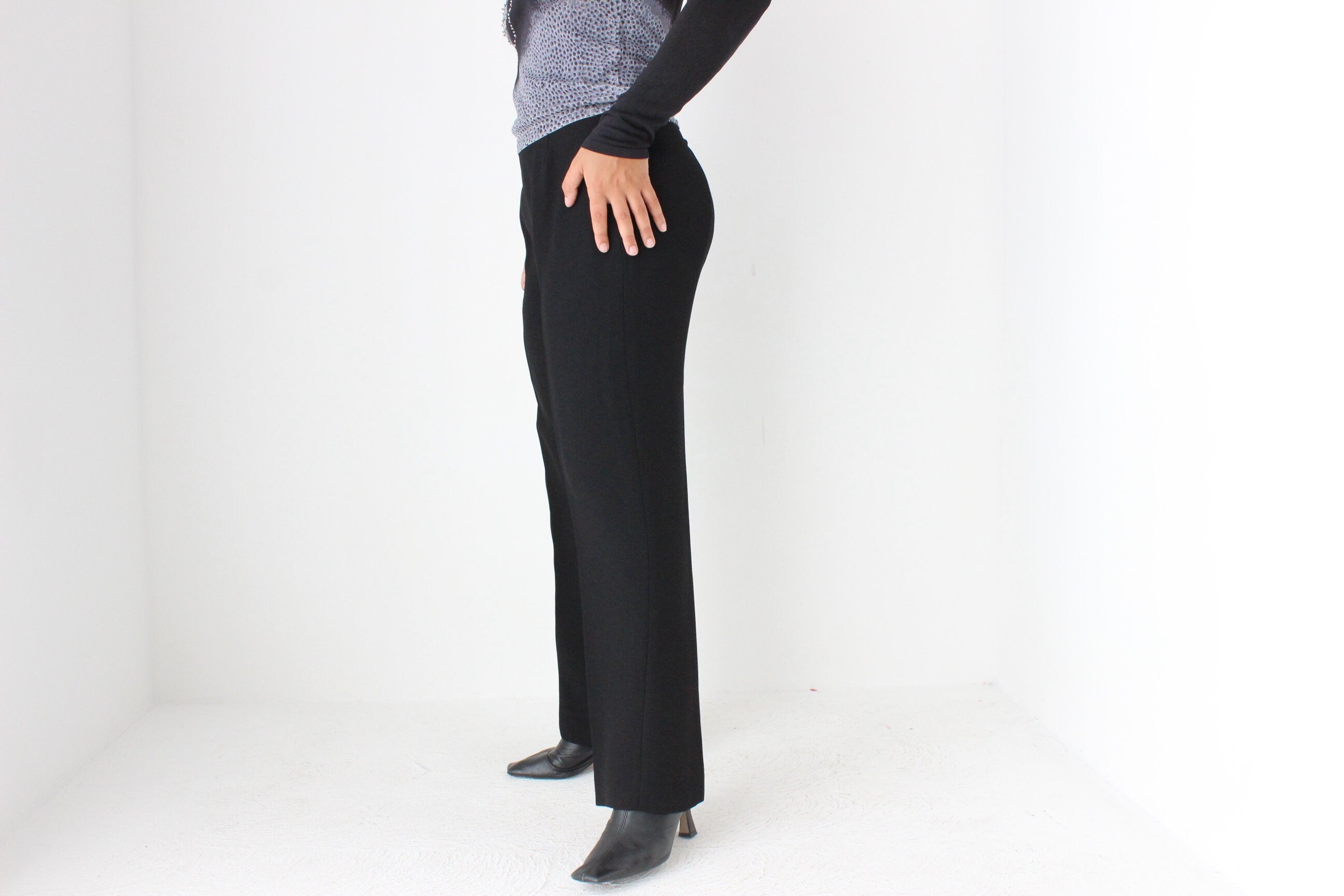 2000s PRADA Vintage Perfect Black Minimal Trousers