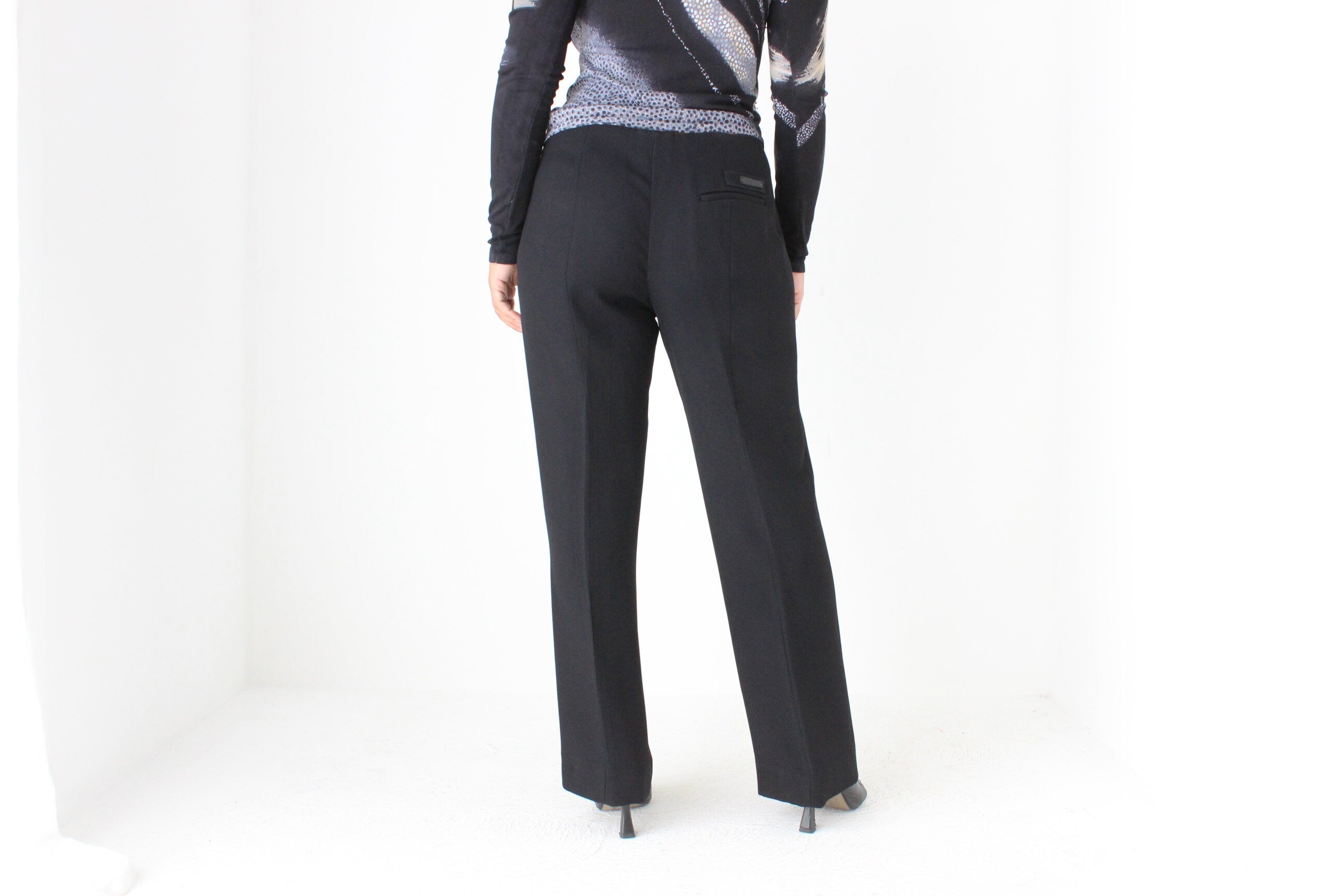 2000s PRADA Vintage Perfect Black Minimal Trousers