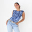 Y2K Denim Printed Patchwork Sleeveless Tank