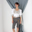 MADE IN ITALY 80s Detailed Rope & Macrame Linen Puff Sleeve Top