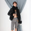 MADE IN ITALY 2000s Vintage Sheepskin Leather / Shearling / Mongolian Lambswool Collar Jacket