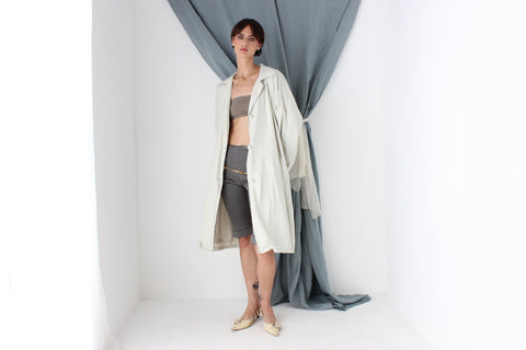 MADE IN ITALY 80s Neutral Oversized Swing Trench Coat
