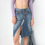 MADE IN ITALY Washed Out Phard Y2K Denim Skirt