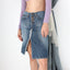 MADE IN ITALY Washed Out Phard Y2K Denim Skirt