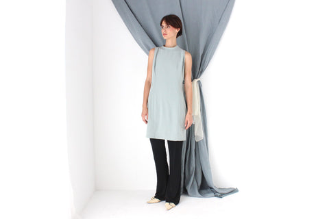 MADE IN ITALY 80s Ice Blue High Neck Shift Dress by Riflessi