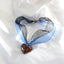 MADE IN ITALY Glass Heart Pendant Ribbon Necklace