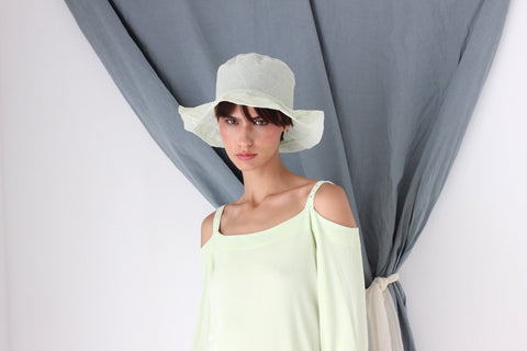 MADE IN ITALY Pastel Pure Cotton Organza Soft Brim Hat