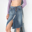 MADE IN ITALY Washed Out Phard Y2K Denim Skirt