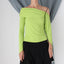 MADE IN ITALY Incredible Y2K Asymmetric Lime Top