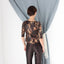 MADE IN ITALY "Leopard & Lace" Y2K Sequin Fitted Crop Top