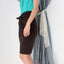 MADE IN ITALY 90s Wool Blend Chocolate Tie / Wrap Skirt