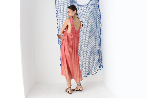 MADE IN GREECE 90s Cotton Gauze Trapeze Smock