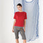 FOUND IN GREECE 90s Brick Red Pure Cotton Crew Neck Tee