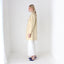 Sleek, Minimal 90s {Real Leather} Custom Made Ecru Cream Long Coat