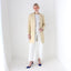 Sleek, Minimal 90s {Real Leather} Custom Made Ecru Cream Long Coat