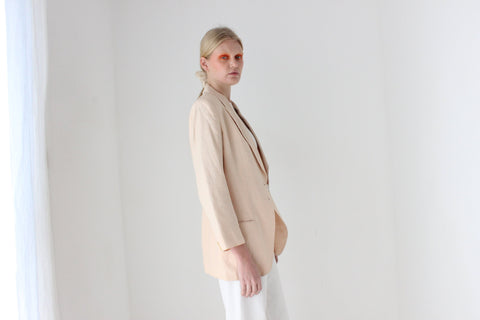 90s Calvin Klein Neutral Blush {Pure Linen} Suit Blazer