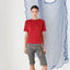 FOUND IN GREECE 90s Brick Red Pure Cotton Crew Neck Tee