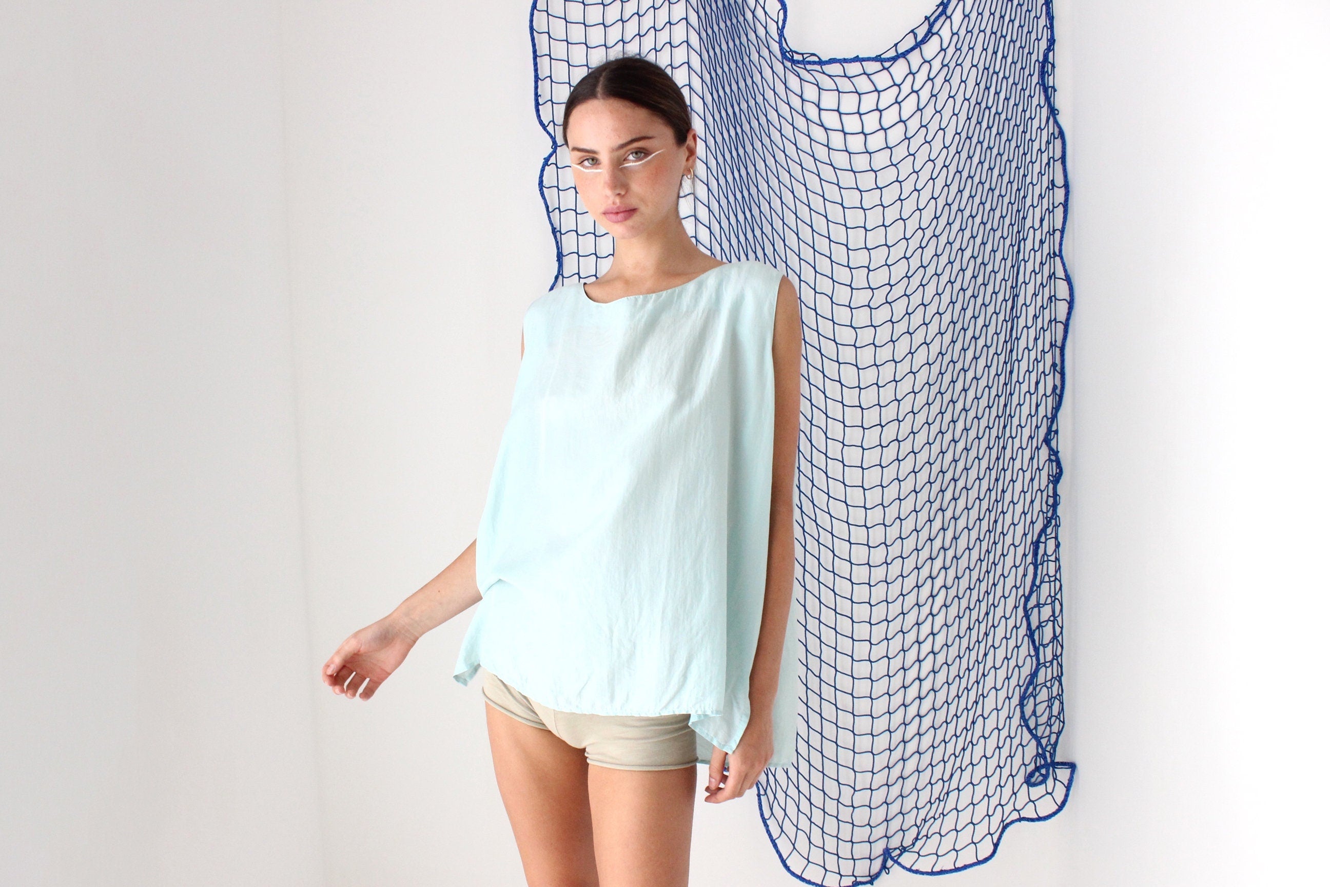 FOUND IN GREECE 90s Featherweight Pure Silk Pastel Trapeze Top