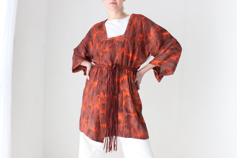 Traditional Japanese Textured Tie Dye Kimono