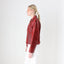 Y2K Genuine Leather Shiny Snakeskin Zip Up Bomber Jacket
