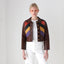 True 1970s One of a Kind Rainbow Leather Cropped Jacket