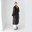 80s Bold Shoulder Chocolate Leather Trench Coat