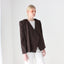 90s Krizia Italy Chocolate Wool Twill Asymmetric Abstract Blazer Jacket