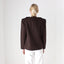 90s Krizia Italy Chocolate Wool Twill Asymmetric Abstract Blazer Jacket