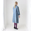70s Sky Blue Suede Look Belted Trench Coat