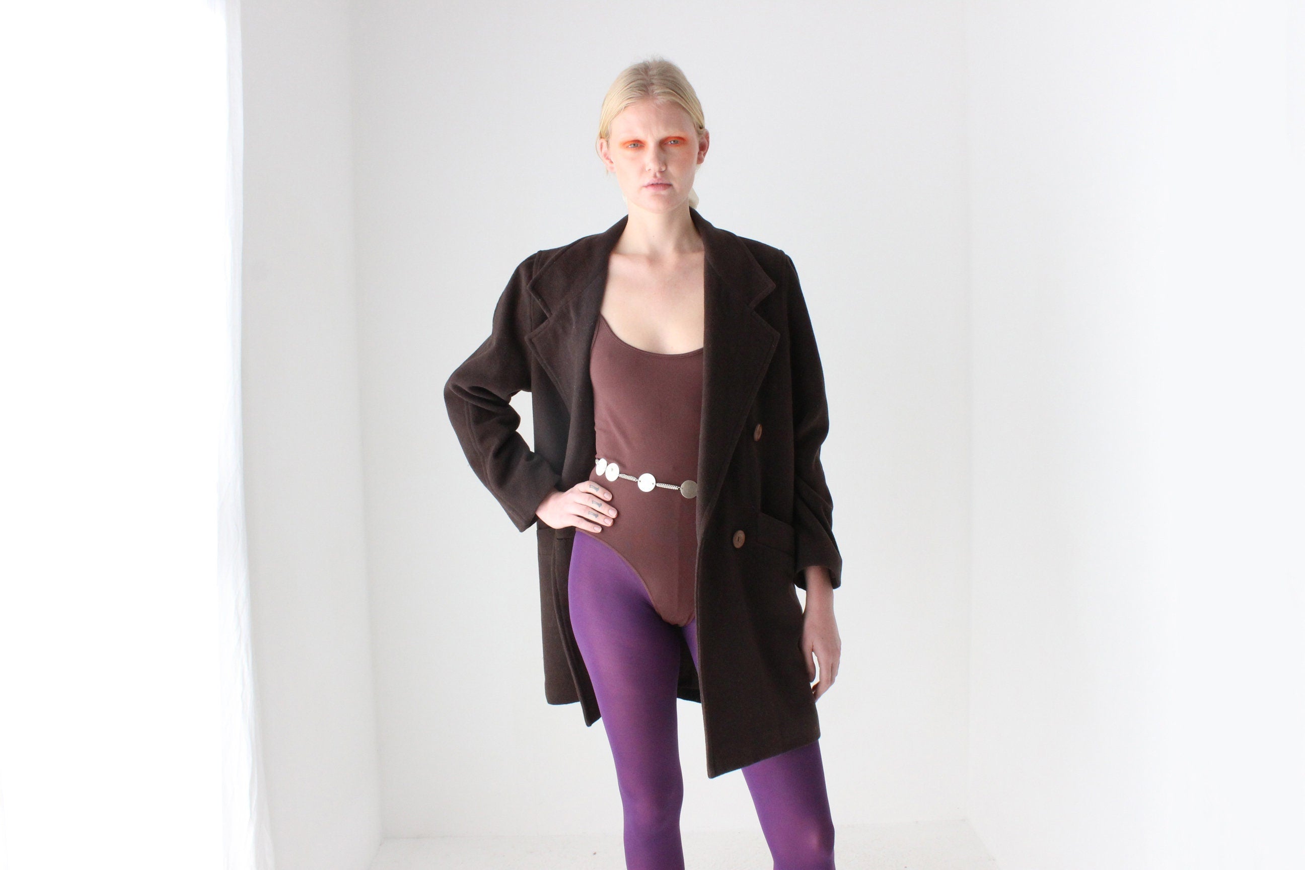90s Chocolate Wool & Cashmere Blend Coat