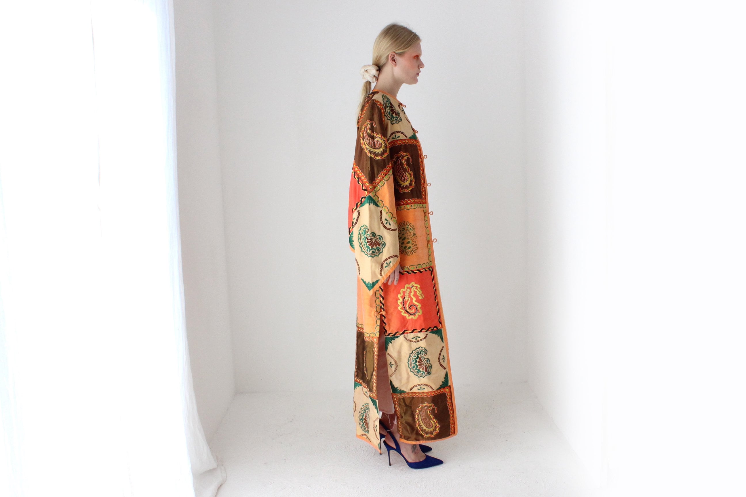 70s Historic Hand Loomed Silk Patchwork Kimono Jacket