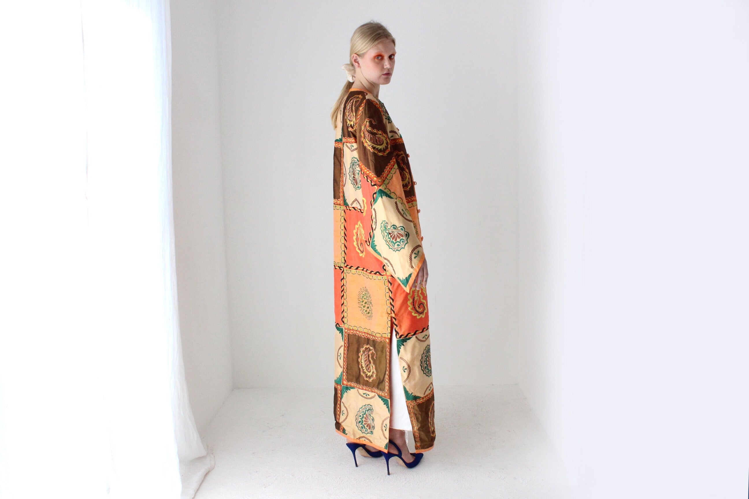 70s Historic Hand Loomed Silk Patchwork Kimono Jacket