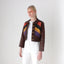 True 1970s One of a Kind Rainbow Leather Cropped Jacket
