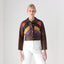 True 1970s One of a Kind Rainbow Leather Cropped Jacket