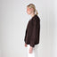 90s Krizia Italy Chocolate Wool Twill Asymmetric Abstract Blazer Jacket