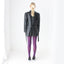 90s Leather Black Classic Minimal Zip Front Jacket w/ Waist Tie