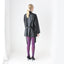 90s Leather Black Classic Minimal Zip Front Jacket w/ Waist Tie
