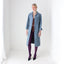 70s Sky Blue Suede Look Belted Trench Coat