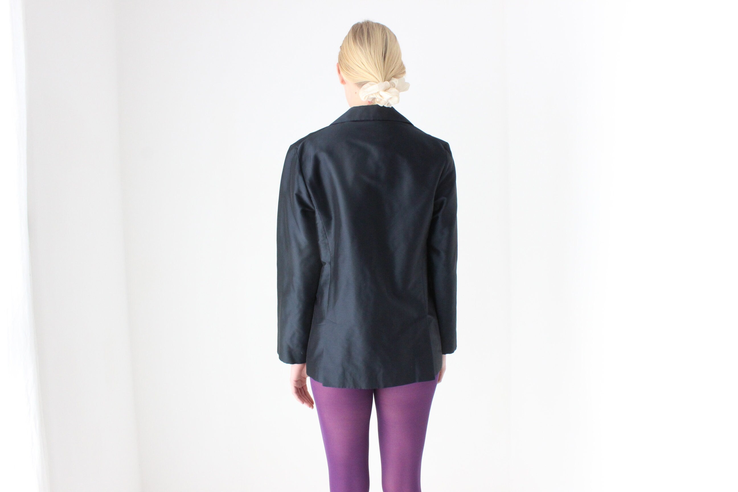 2000s Italian Made Silk Blend Boxy Minimal Jacket