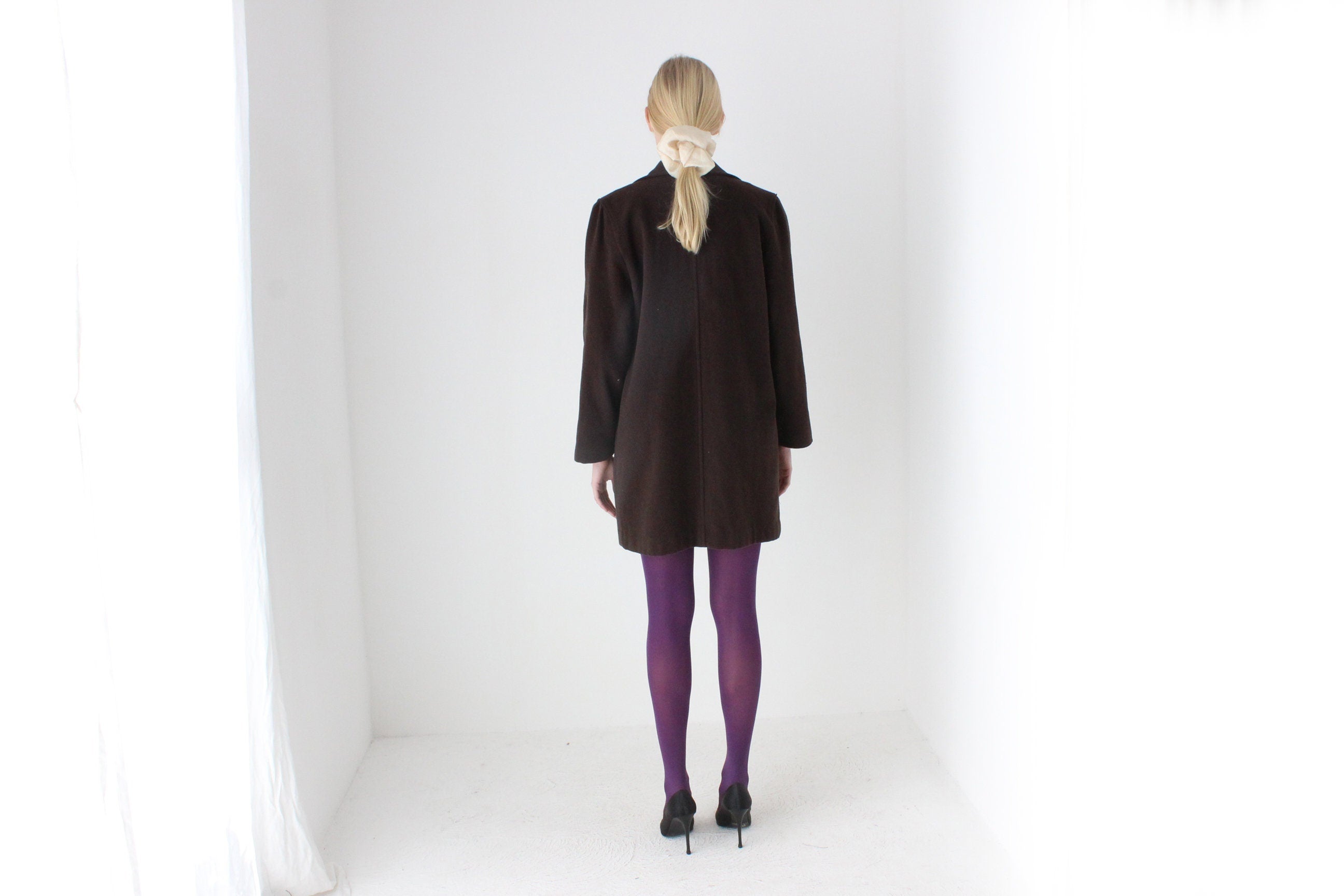 90s Chocolate Wool & Cashmere Blend Coat