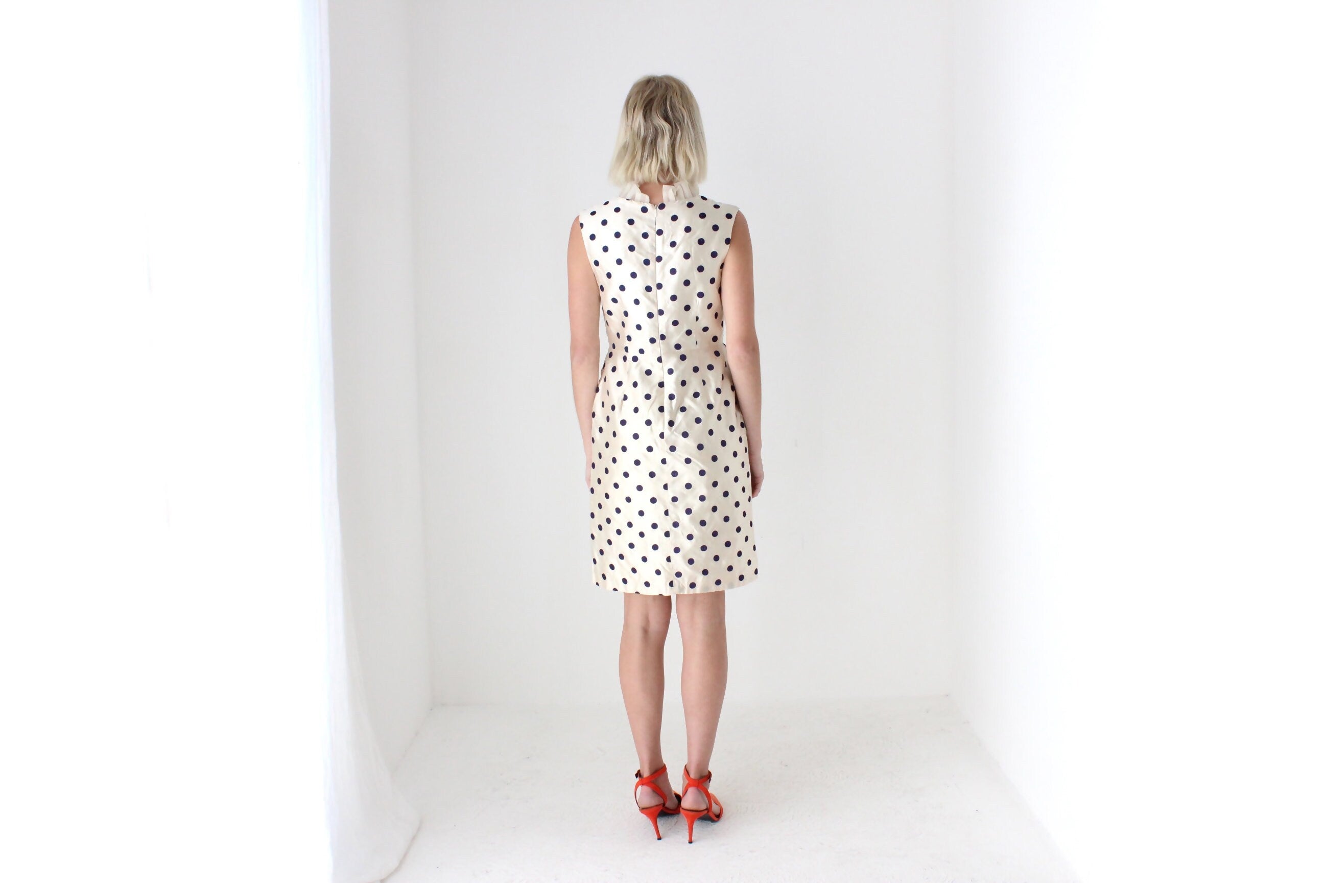 2000s Alannah Hill Silk & Polka Dot Ruffle Dress