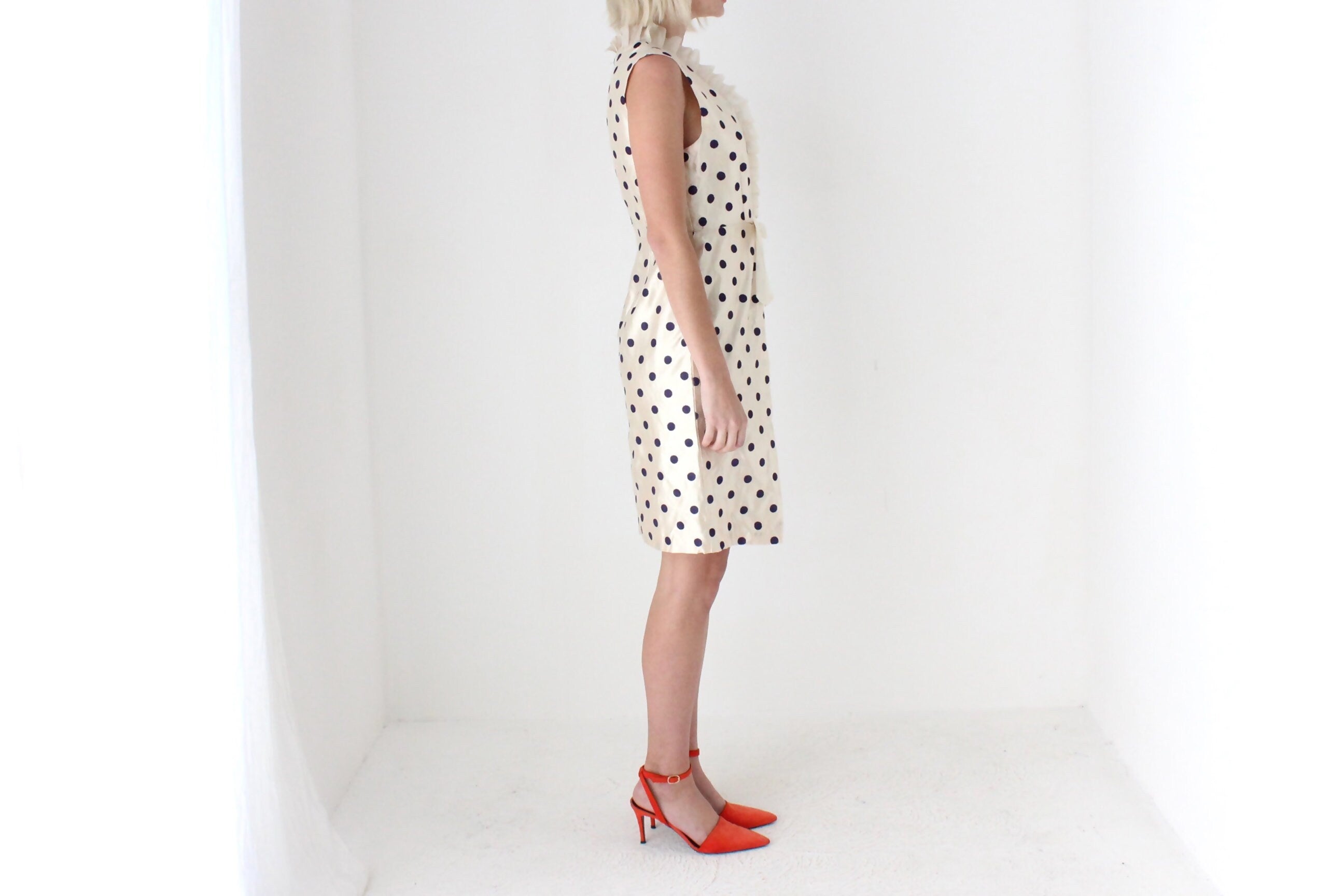 2000s Alannah Hill Silk & Polka Dot Ruffle Dress