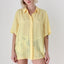 80s Semi Sheer Lemon Gingham Boxy Shirt