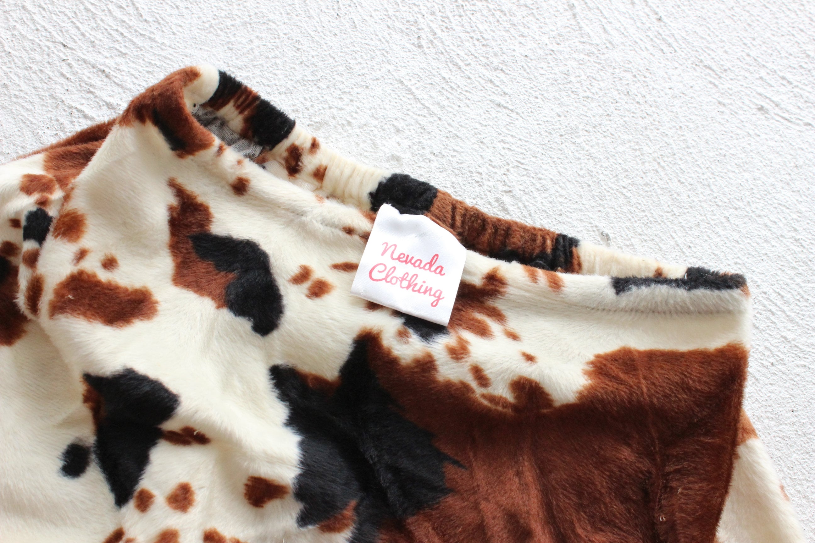 Hand Made 'Nevada Clothing' Fluffy Cow Print Hotpants