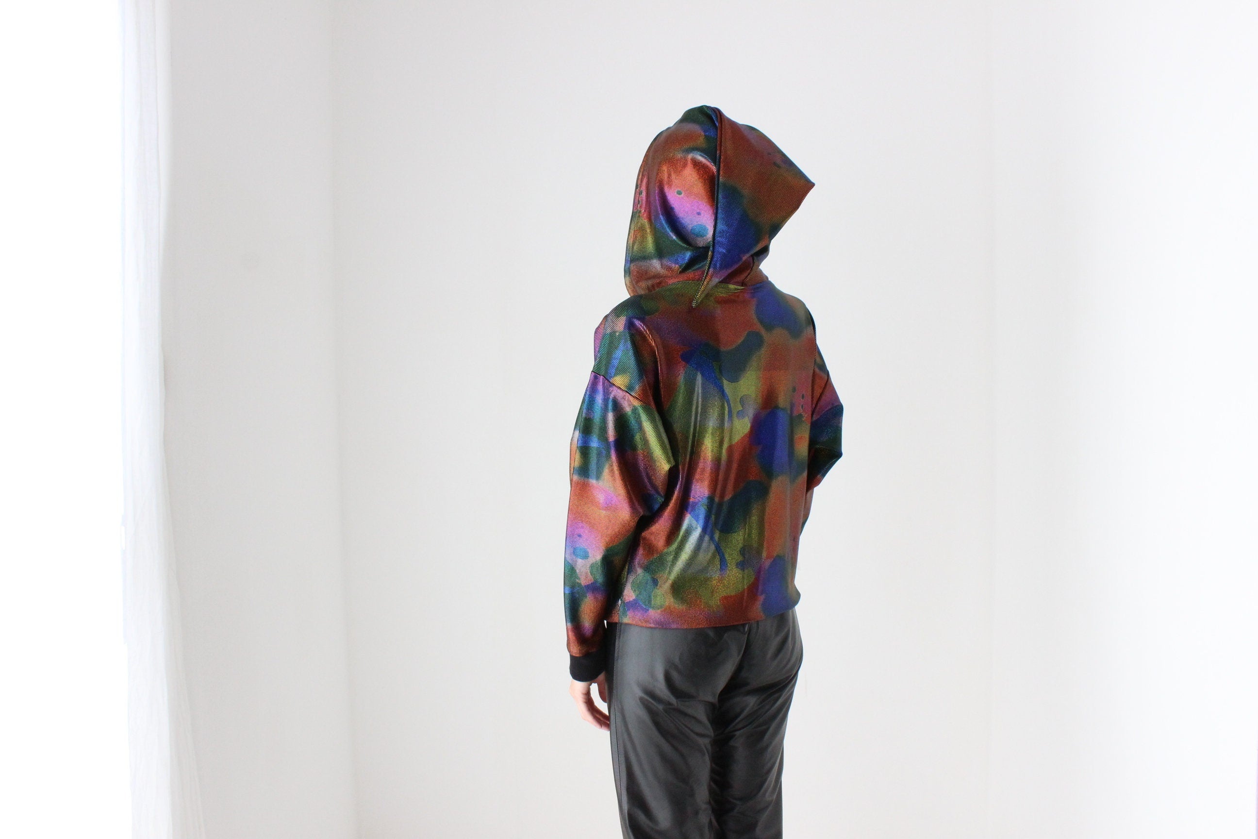 2000s Romance Was Born Electro Revival Holographic Face Hoodie