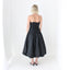 80s Textured Taffeta Bustier Bubble Dress w/ Abstract Neckline