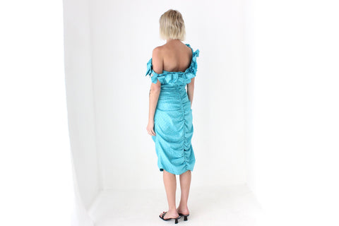 80s Taffeta Ruffle & Ruched Party Starter