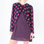 80s Purple Polka Dot Jacket & Dress Matching Set