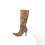 Y2K Leopard Soft Fabric Knee High Boots - Euro 40